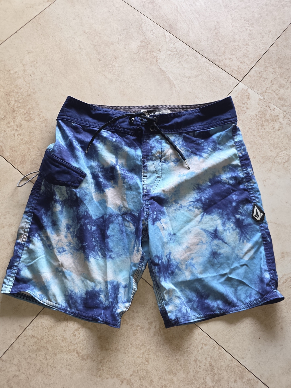 Volcom Blue Tie-Dye Board Shorts
